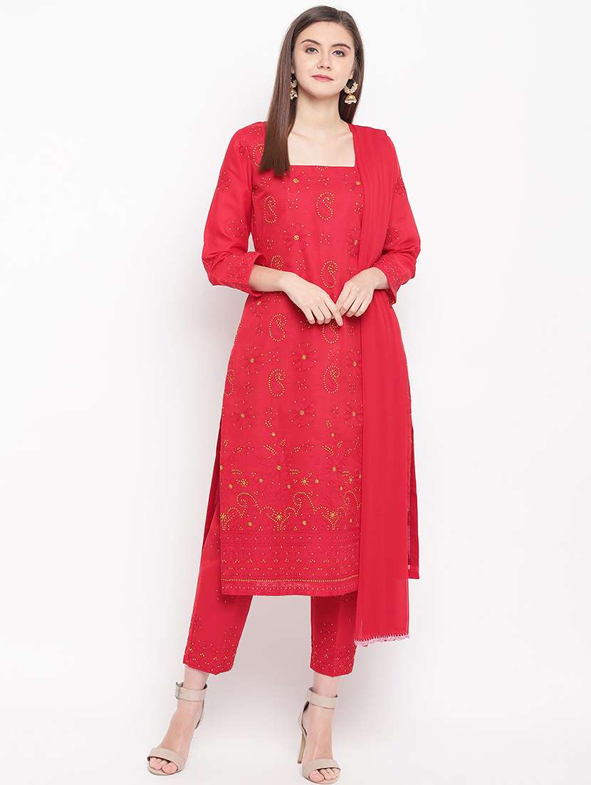 chikankari unstitched suit
