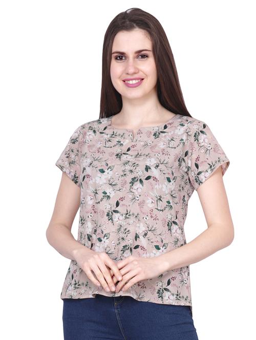 notch neck floral top - 16921324 - Standard Image - 0