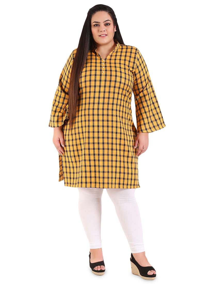 checkered straight kurta