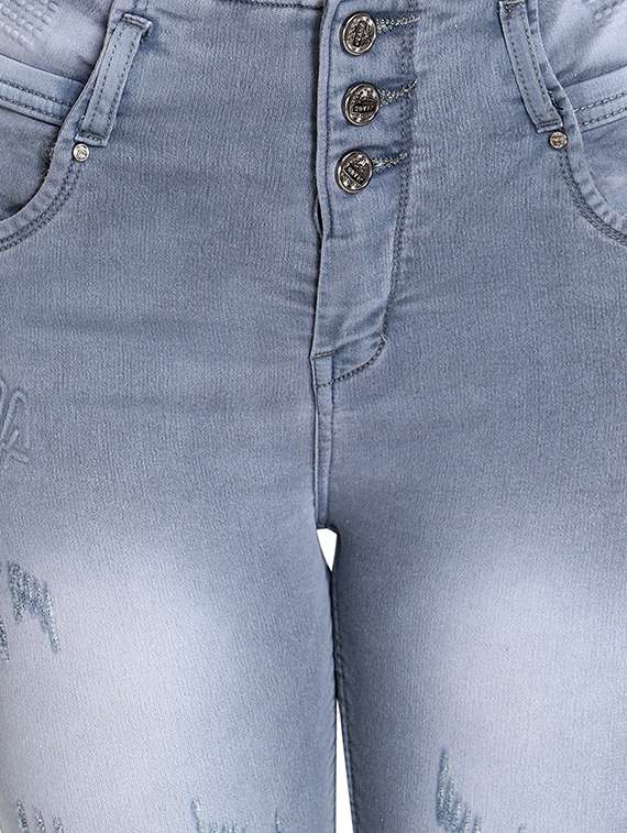 high rise distressed jeans - 16921810 - Standard Image - 4