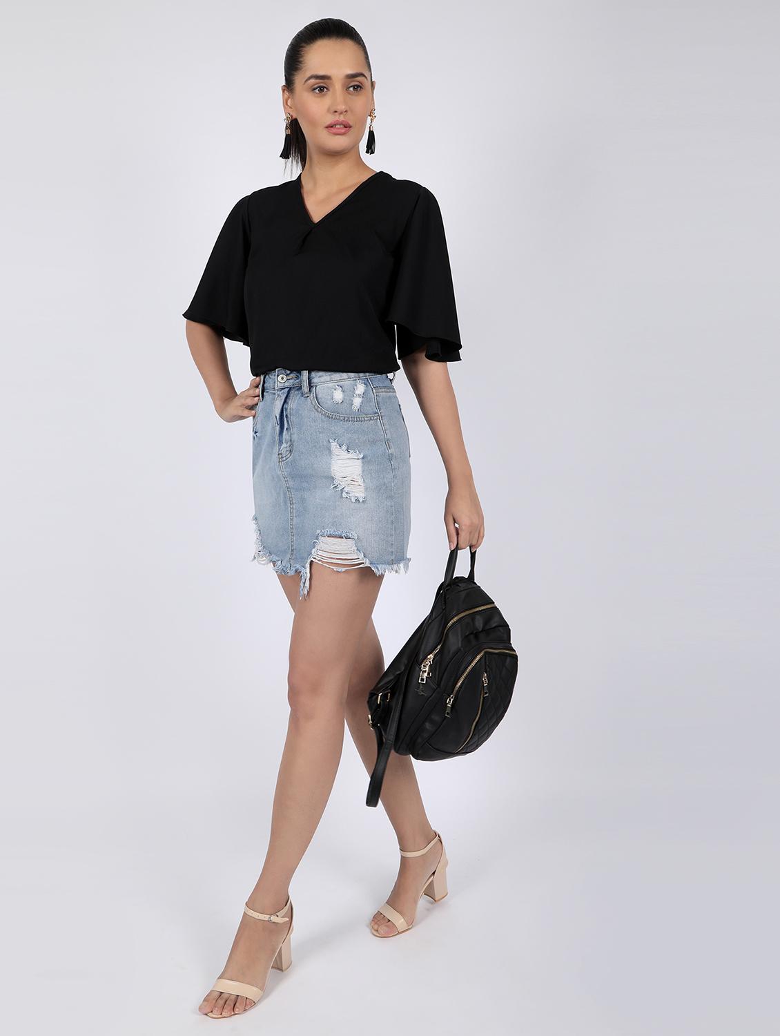 flutter sleeved boxy top - 16922544 - Standard Image - 4