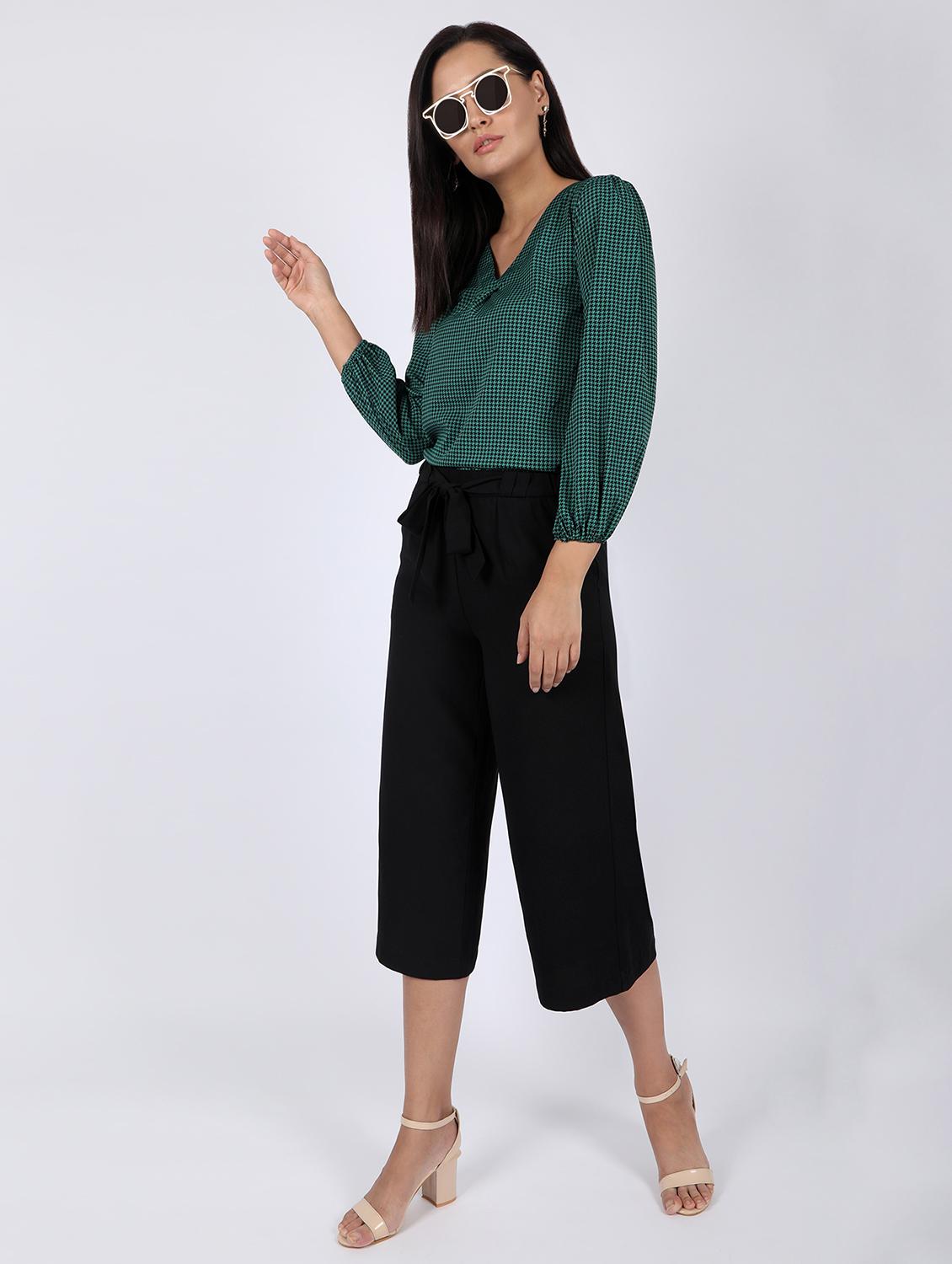 v-neck houndstooth top - 16922548 - Standard Image - 4