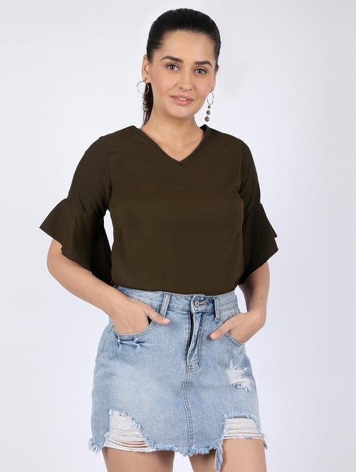 women's straight v neck top - 16922560 -  Standard Image - 0