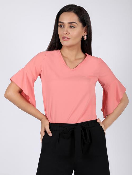 women's straight v neck top - 16922562 - Standard Image - 0