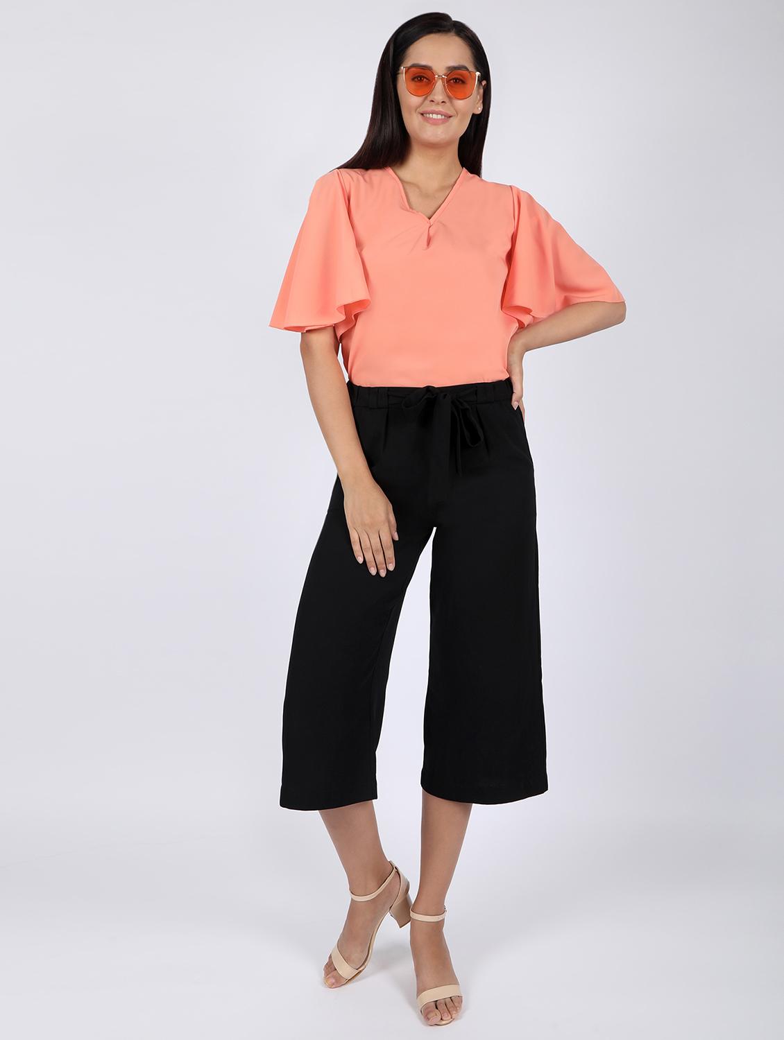 women's solid v neck top - 16922565 - Standard Image - 4