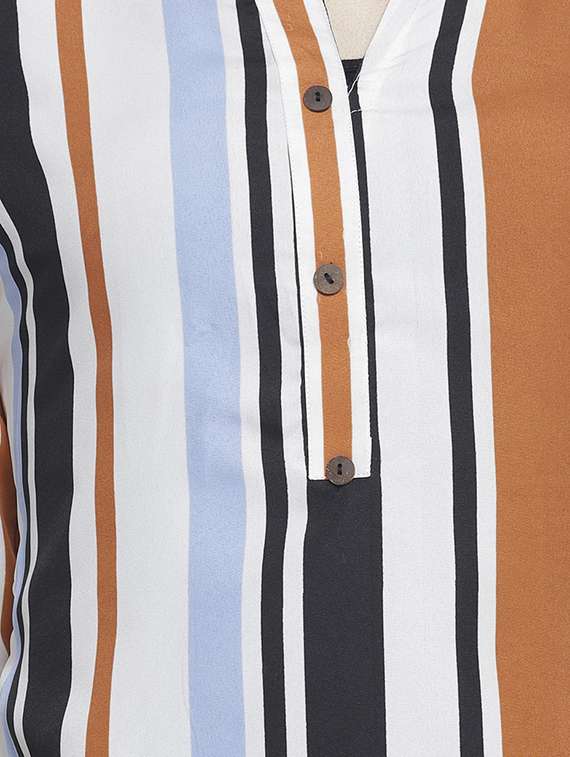 women's straight mandarin neck top - 16923517 - Standard Image - 4