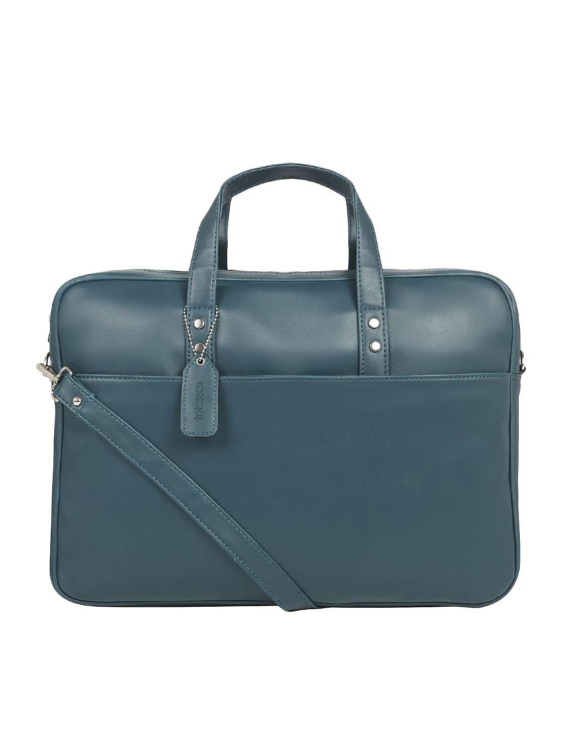 blue leatherette (pu) laptop bag