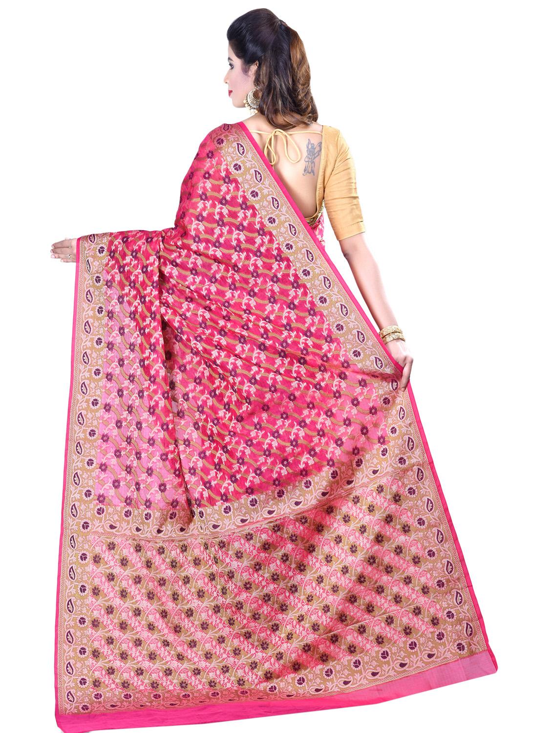 floral banarasi saree with blouse - 16925318 -  Standard Image - 1