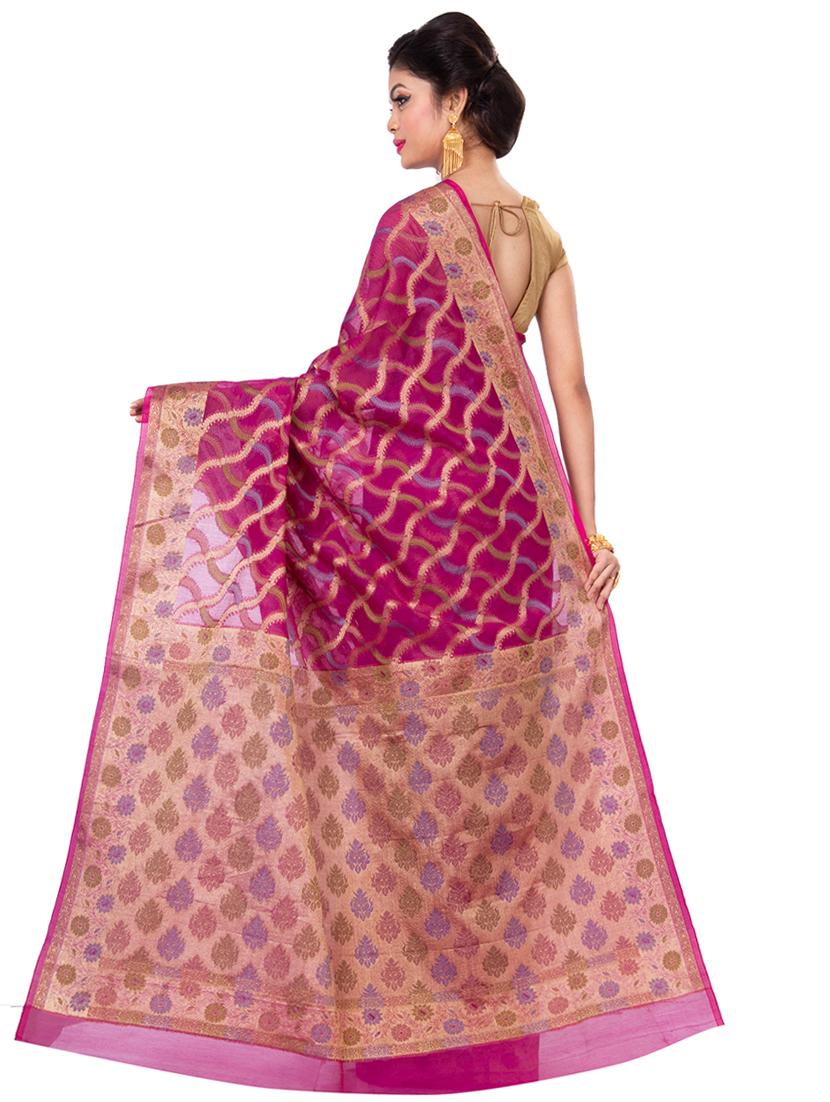 self design banarasi saree with blouse - 16925332 -  Standard Image - 1