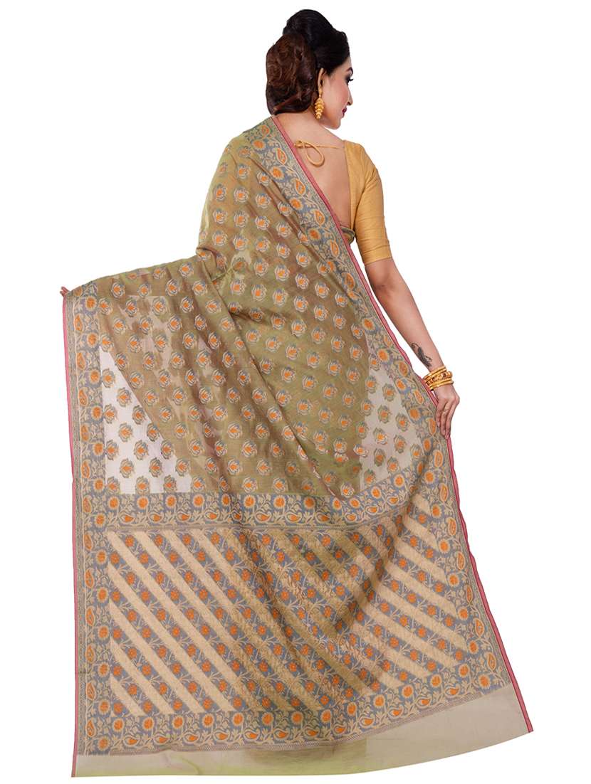 self design banarasi saree with blouse - 16925334 - Standard Image - 1