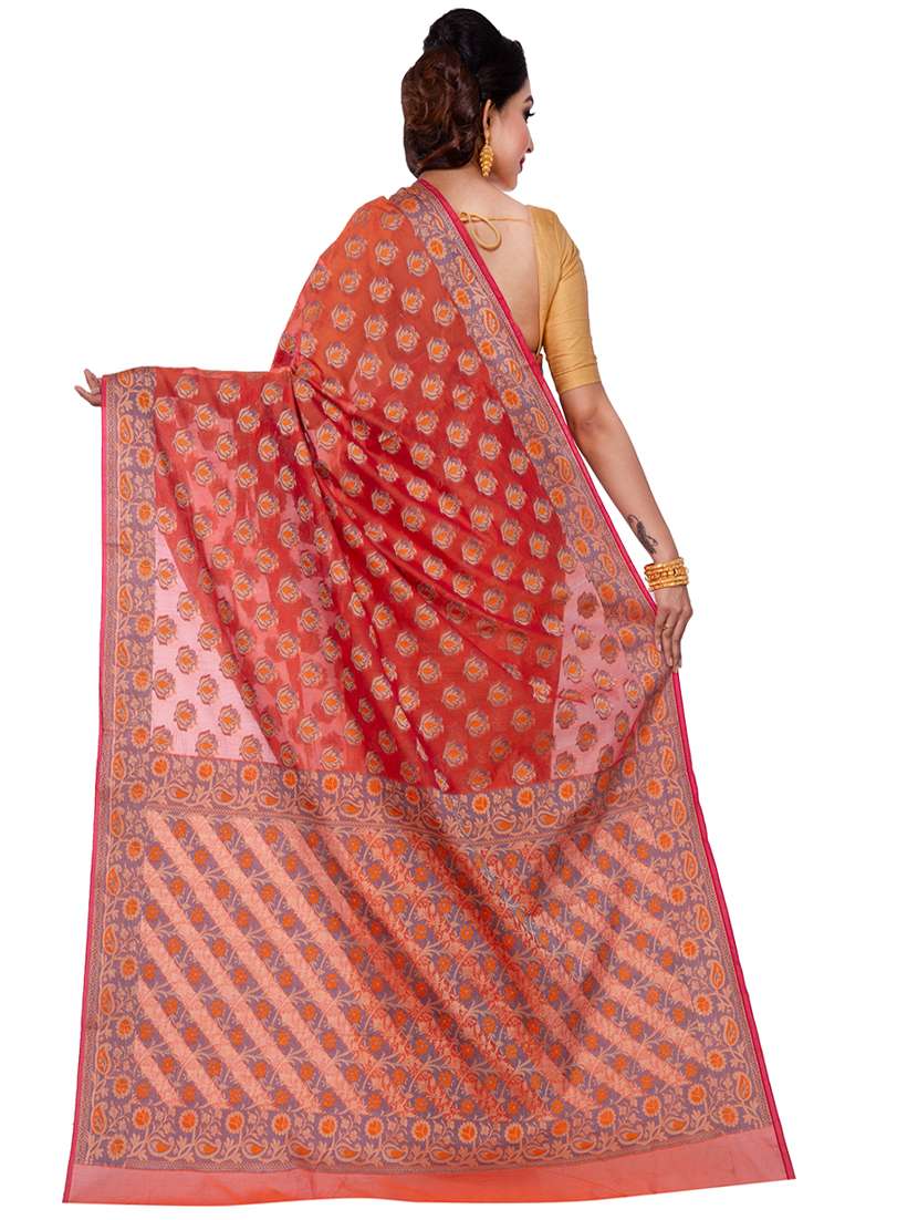 self design banarasi saree with blouse - 16925335 - Standard Image - 1
