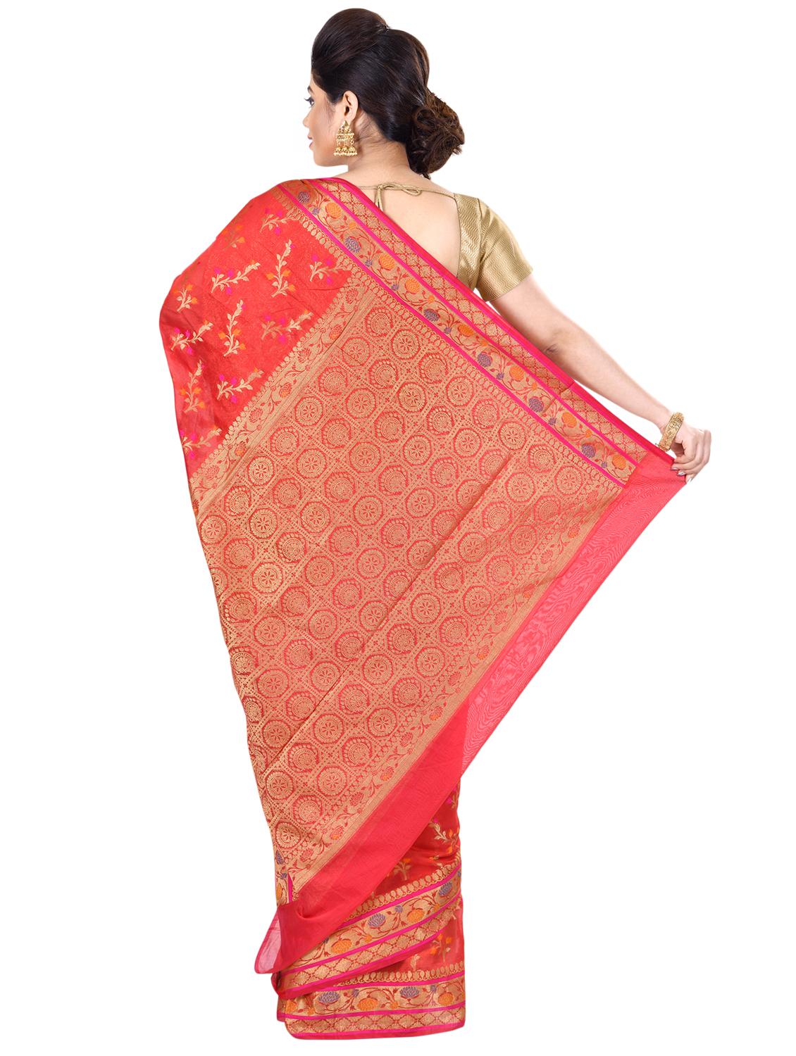 self design banarasi saree with blouse - 16925339 - Standard Image - 1