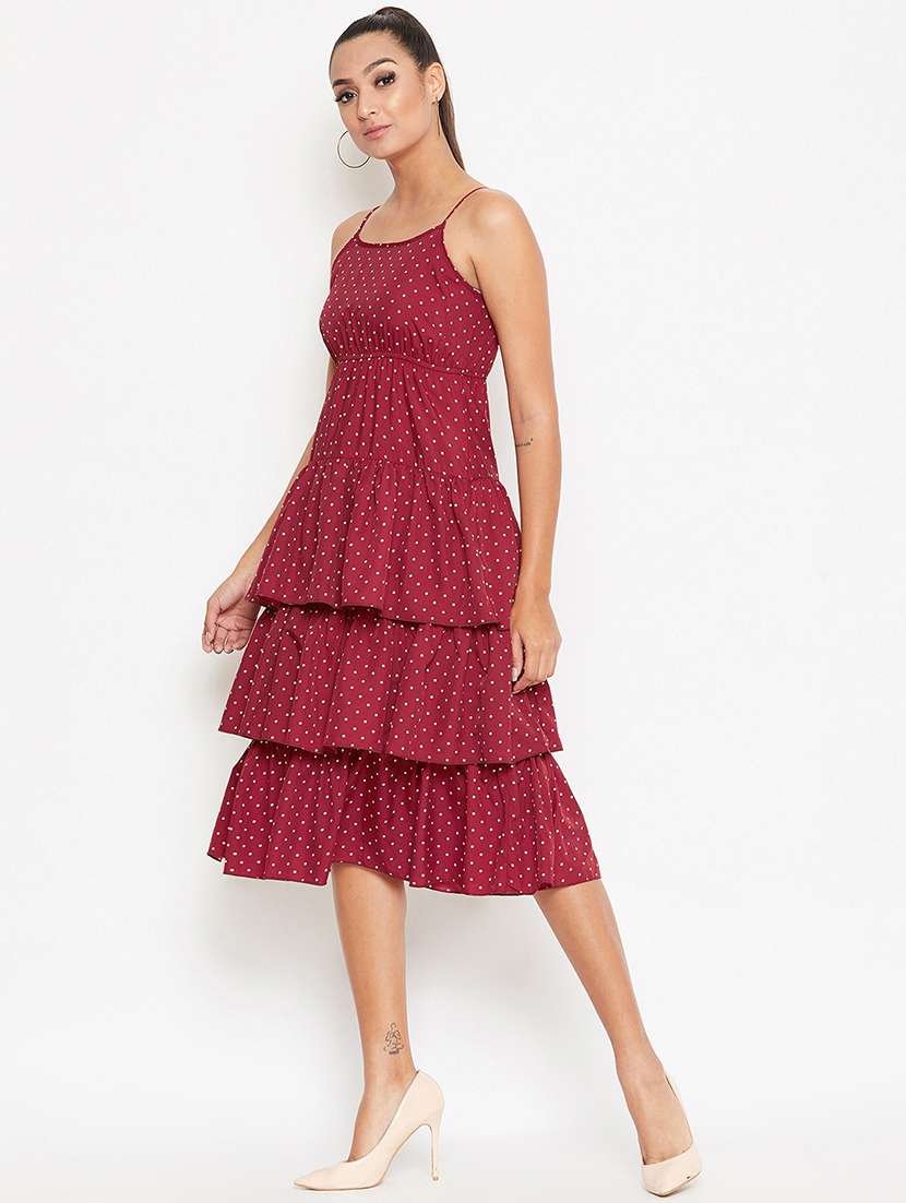 cami neck polka dot ruffled dress  - 16925700 -  Standard Image - 1