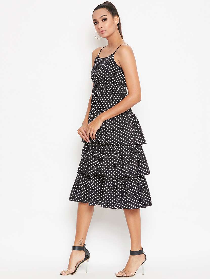 cami neck polka dot ruffled dress  - 16925701 -  Standard Image - 1
