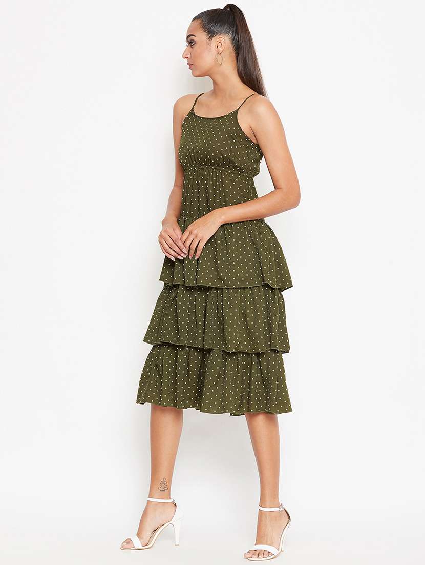 cami neck polka dot ruffled dress  - 16925702 -  Standard Image - 1