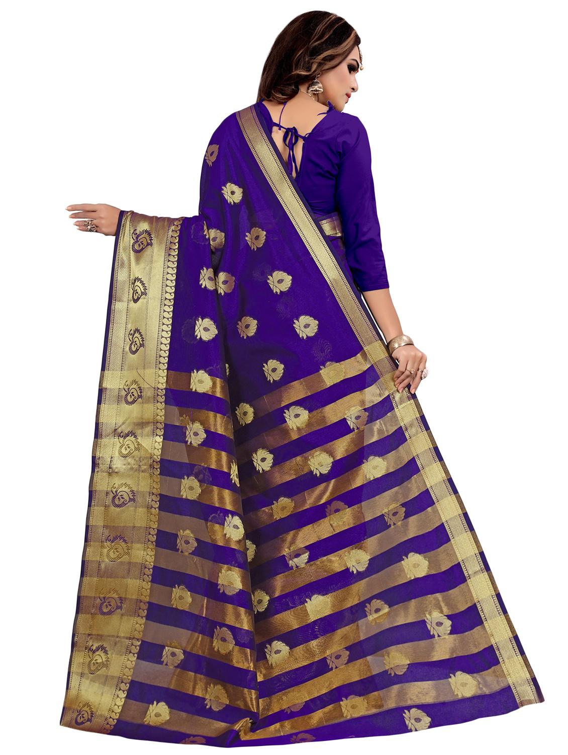 floral banarasi saree with blouse - 16926897 - Standard Image - 1