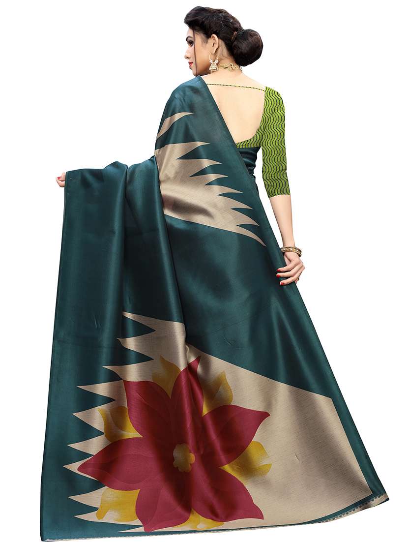 floral printed saree with blouse - 16927334 - Standard Image - 1