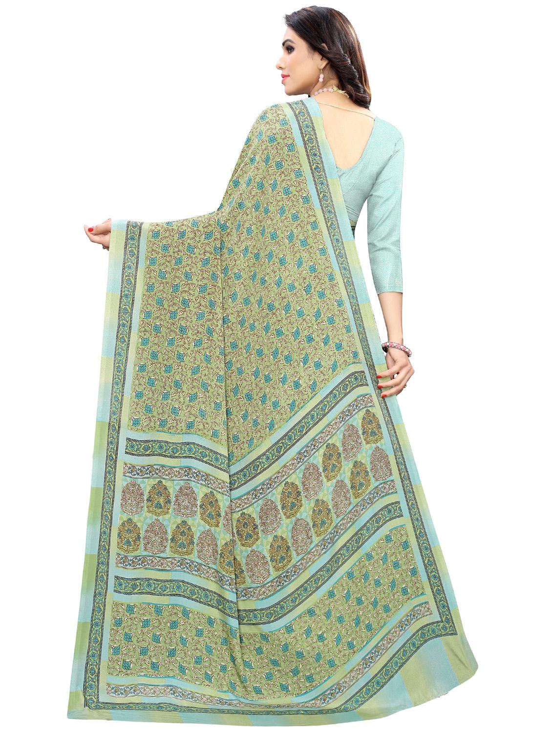 floral printed saree with blouse - 16927374 - Standard Image - 1