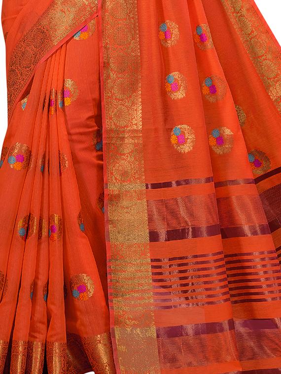 floral kanjivaram saree with blouse - 16927395 - Standard Image - 1