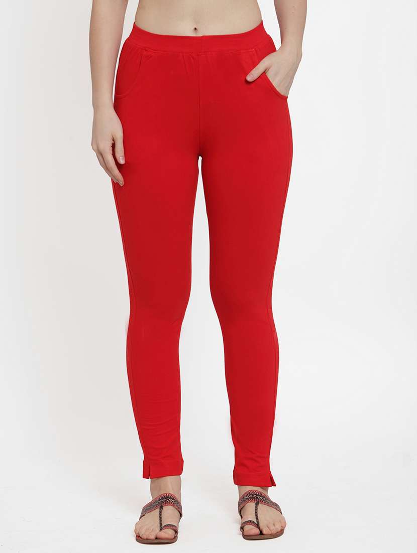 solid straight tapered pant