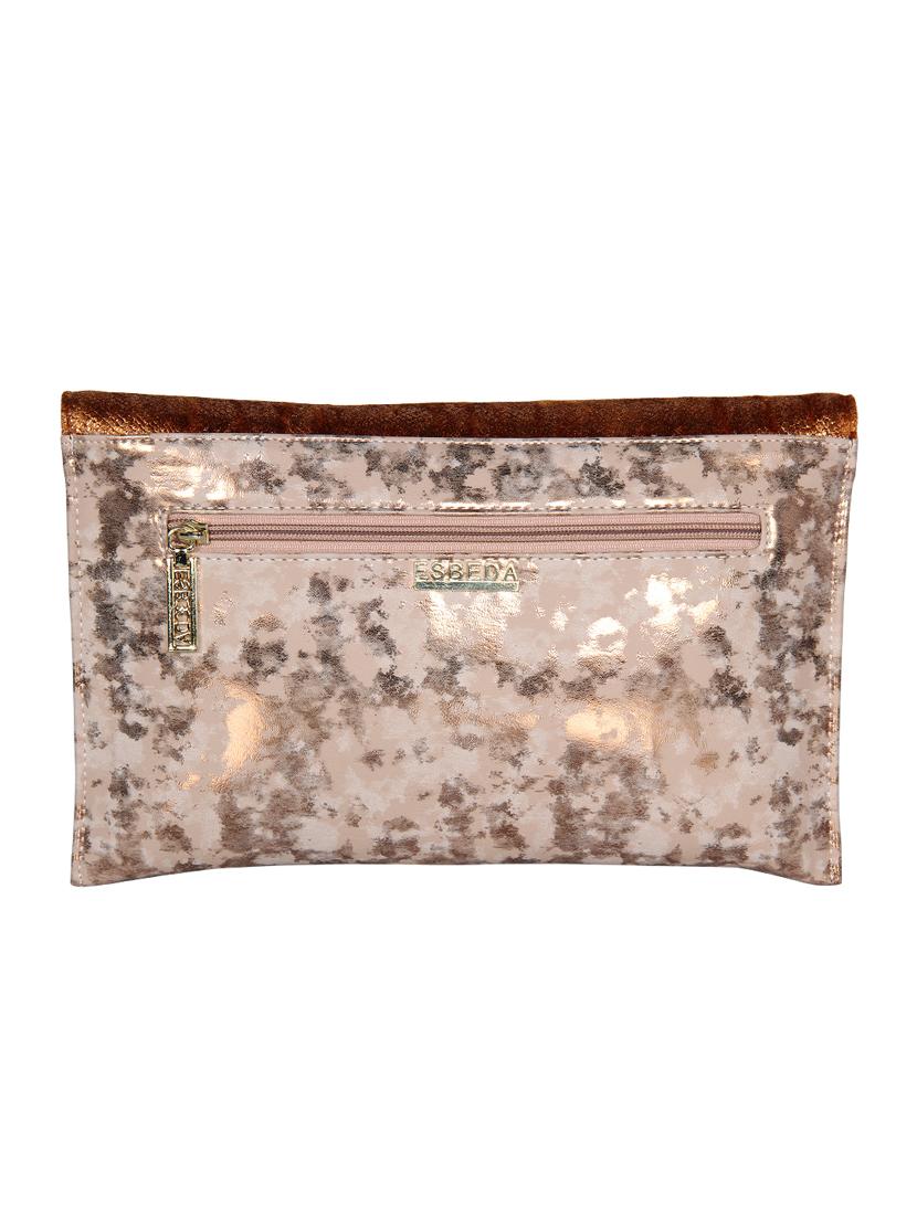 tan leatherette (pu) envelope clutch - 16928446 - Standard Image - 1