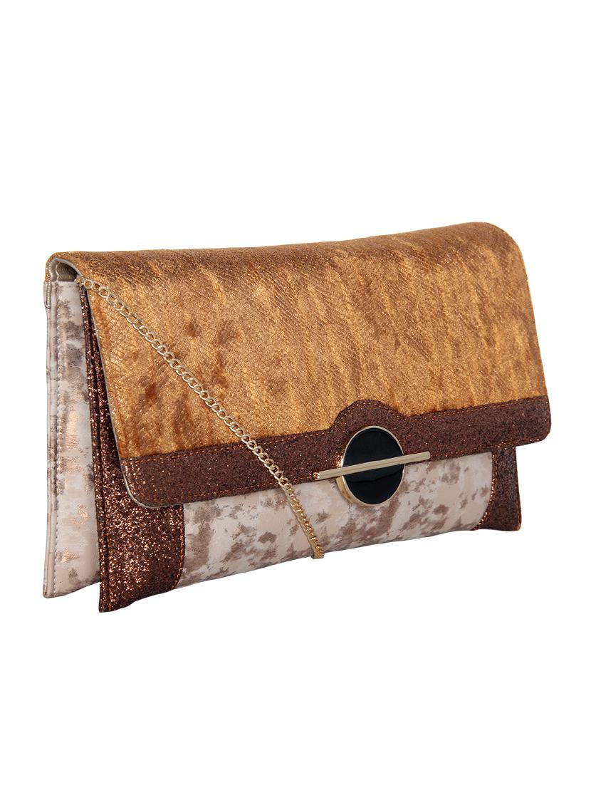 tan leatherette (pu) envelope clutch - 16928446 - Standard Image - 4