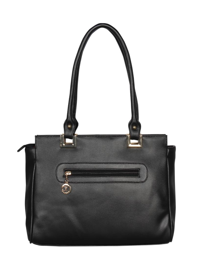 black leatherette (pu) handbag - 16928448 - Standard Image - 1