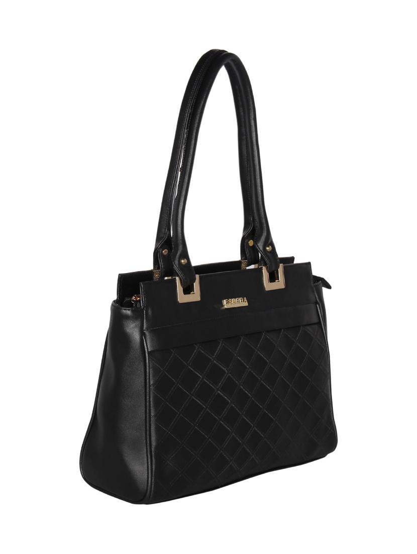black leatherette (pu) handbag - 16928448 - Standard Image - 4