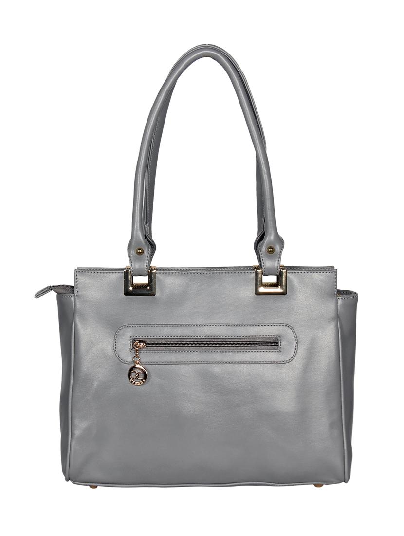 grey leatherette (pu) handbag - 16928449 -  Standard Image - 1
