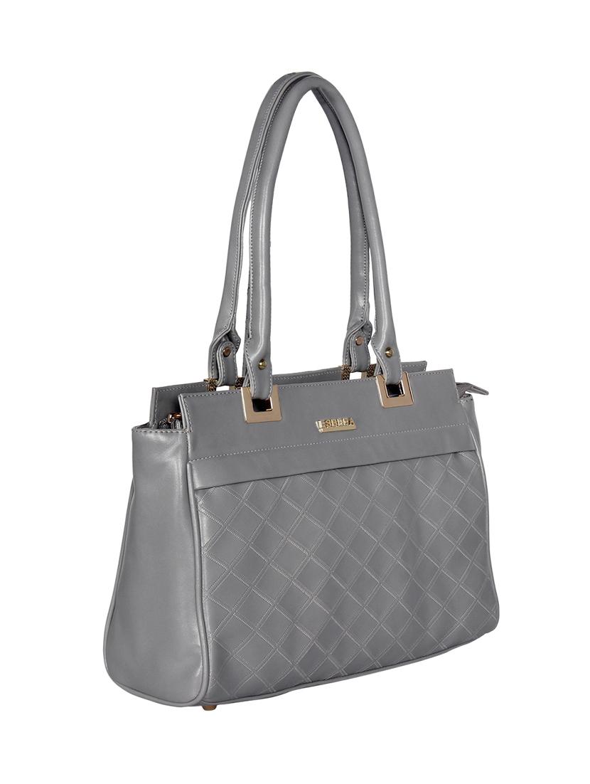 grey leatherette (pu) handbag - 16928449 - Standard Image - 4