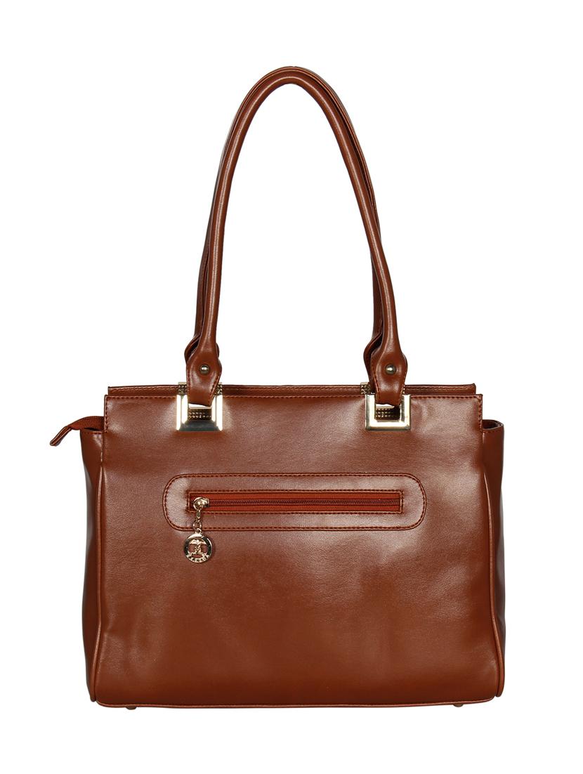 tan leatherette (pu) handbag - 16928451 - Standard Image - 1