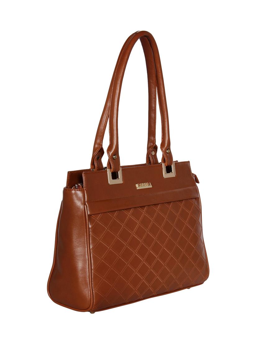 tan leatherette (pu) handbag - 16928451 - Standard Image - 4