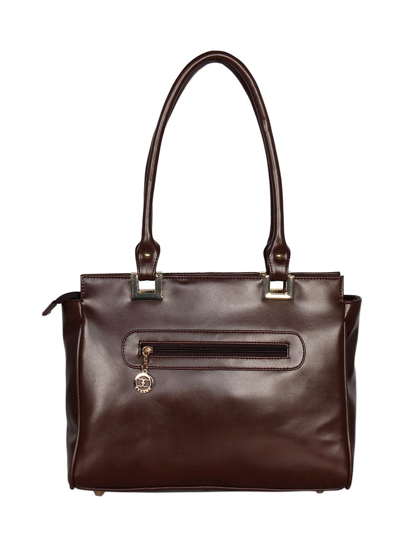 brown leatherette (pu) handbag - 16928452 - Standard Image - 1