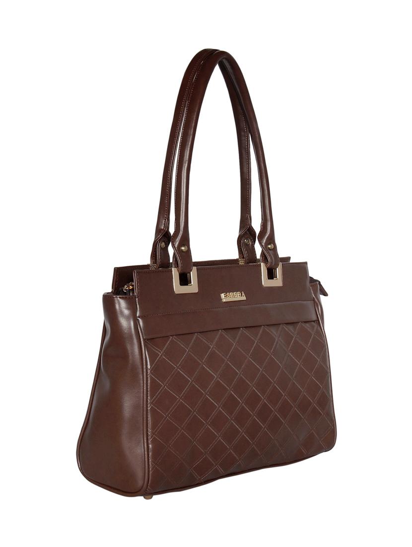 brown leatherette (pu) handbag - 16928452 - Standard Image - 4