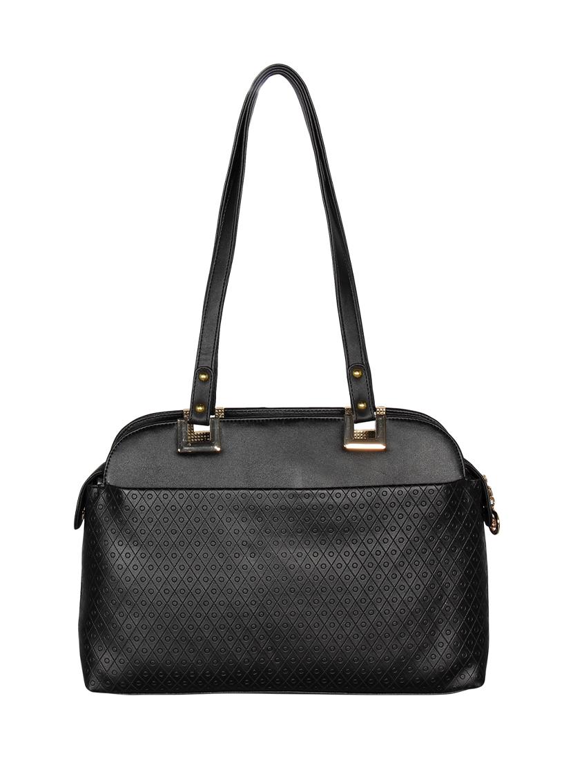 black leatherette (pu) handbag - 16928453 - Standard Image - 1