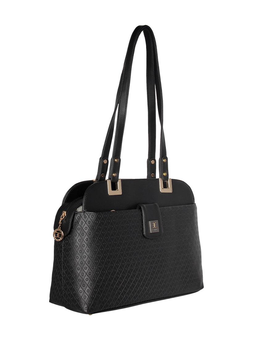 black leatherette (pu) handbag - 16928453 - Standard Image - 4