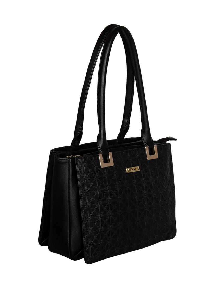 black leatherette (pu) handbag - 16928458 - Standard Image - 4