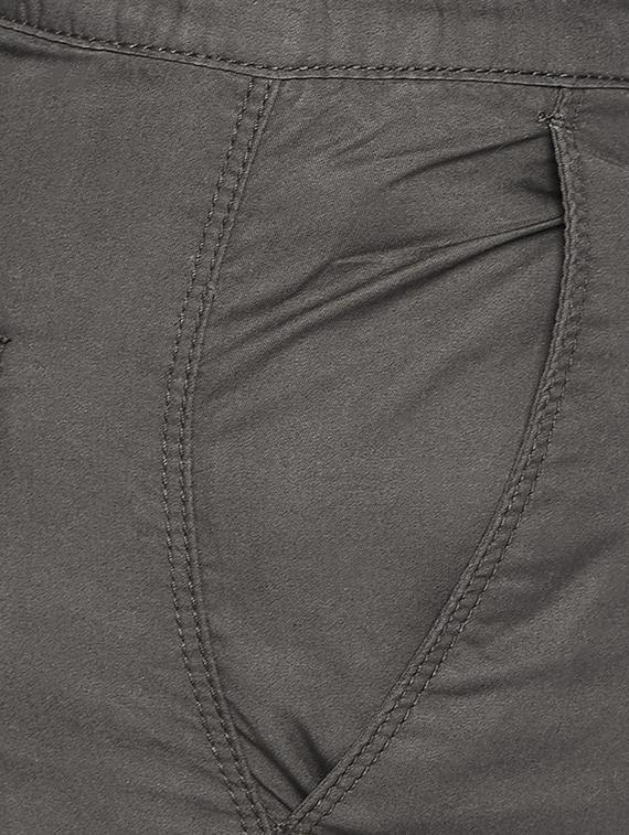 charcoal grey solid cargo trousers - 16928647 - Standard Image - 4