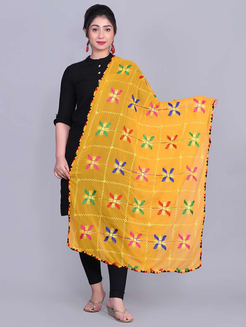 self design phulkari dupatta