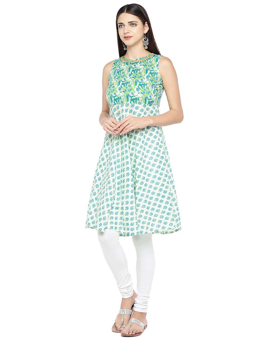 printed flared kurta - 16929626 - Standard Image - 1