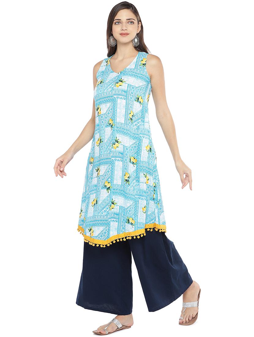 floral a-line kurta - 16929629 - Standard Image - 1