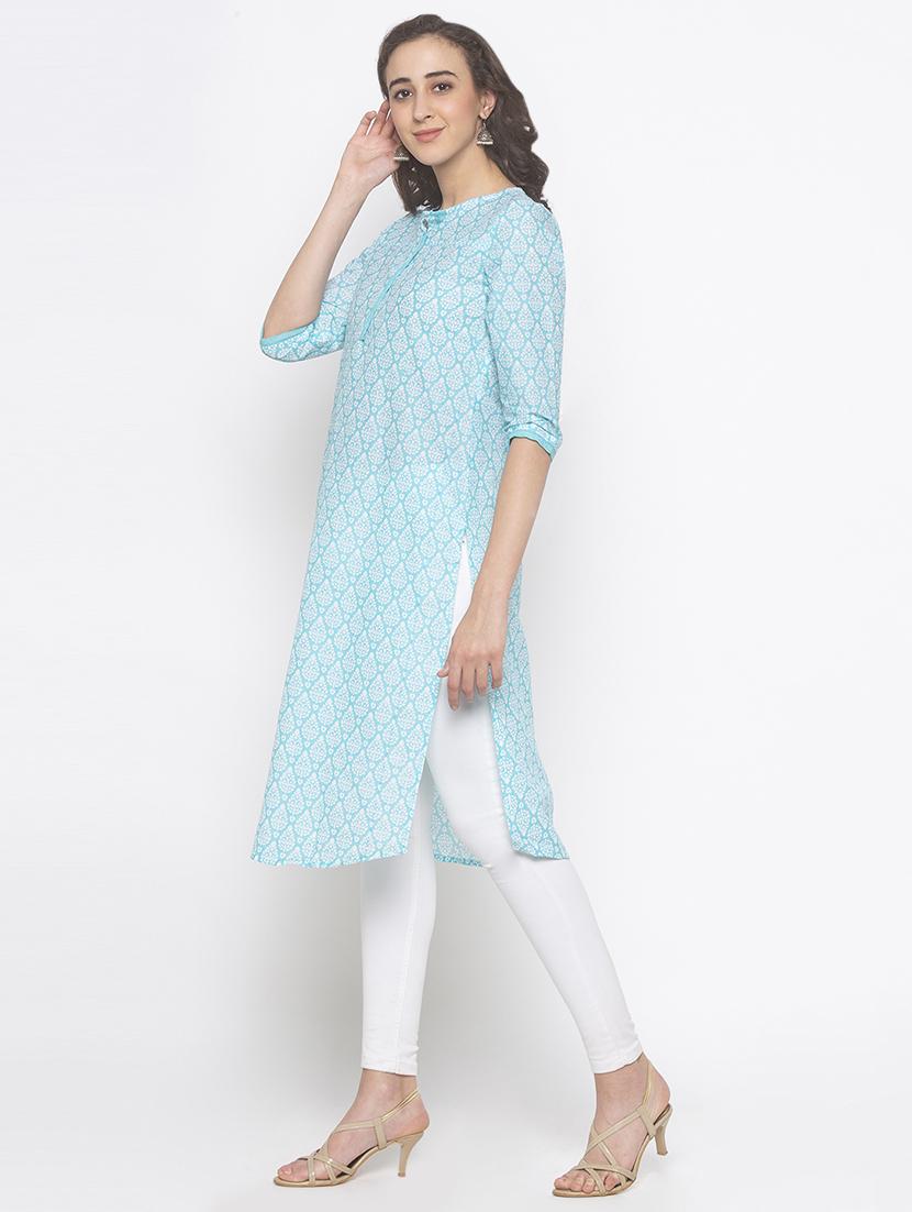 floral straight kurta - 16929632 - Standard Image - 1