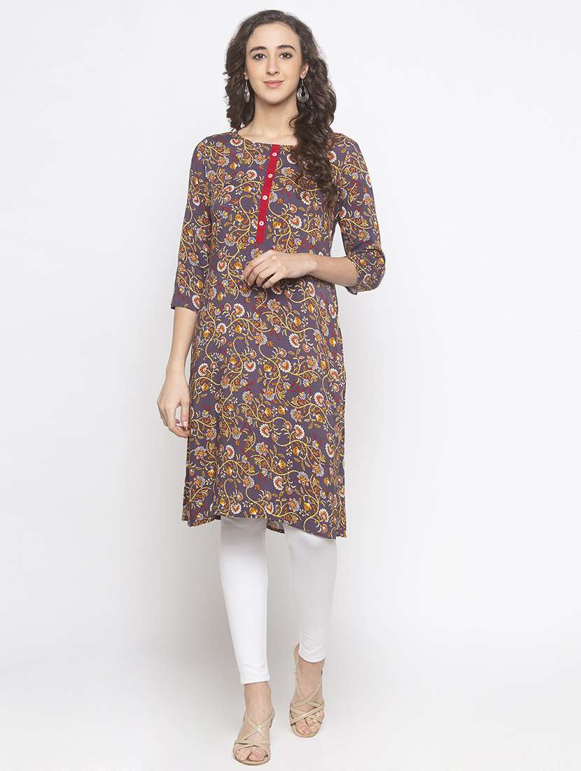 floral straight kurta