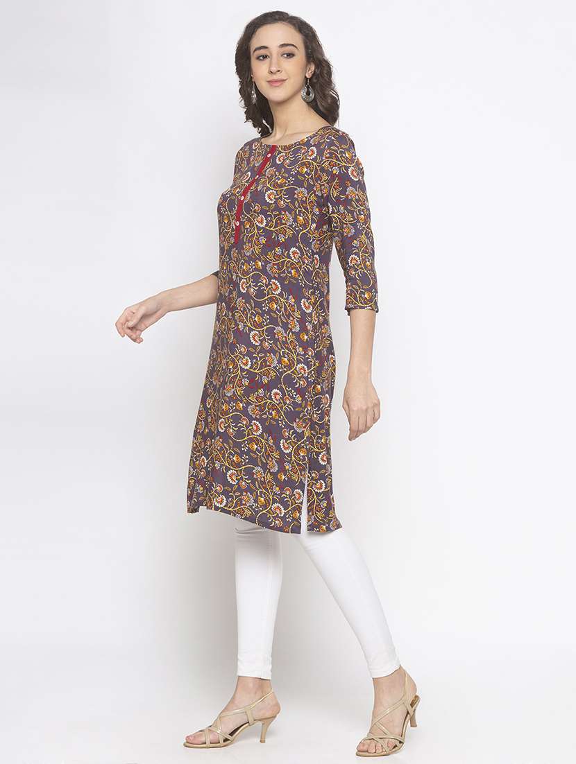 floral straight kurta - 16929635 -  Standard Image - 1