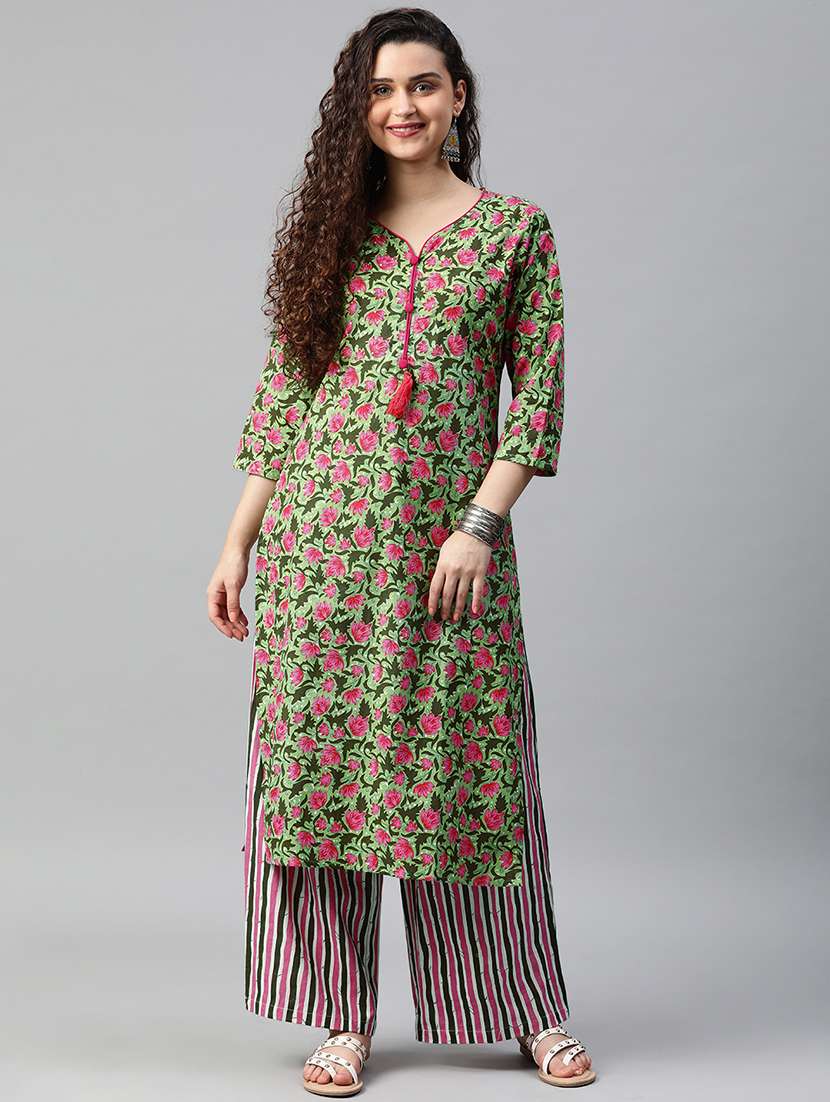 floral kurta palazzo set