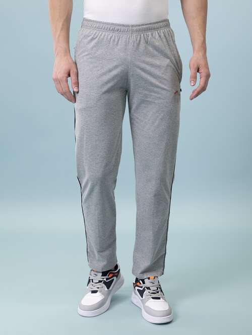 grey solid full length track pant - 16933208 -  Standard Image - 0