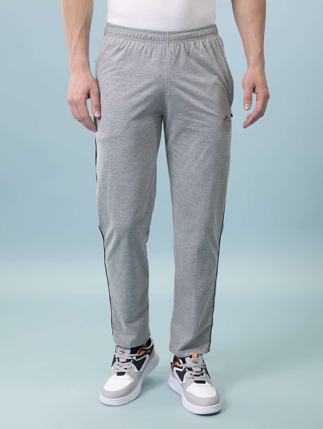 grey solid full length track pant - 16933208 -  Zoom Image - 0