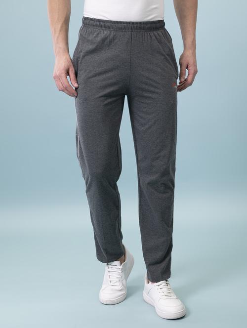grey solid full length track pant - 16933210 -  Standard Image - 0