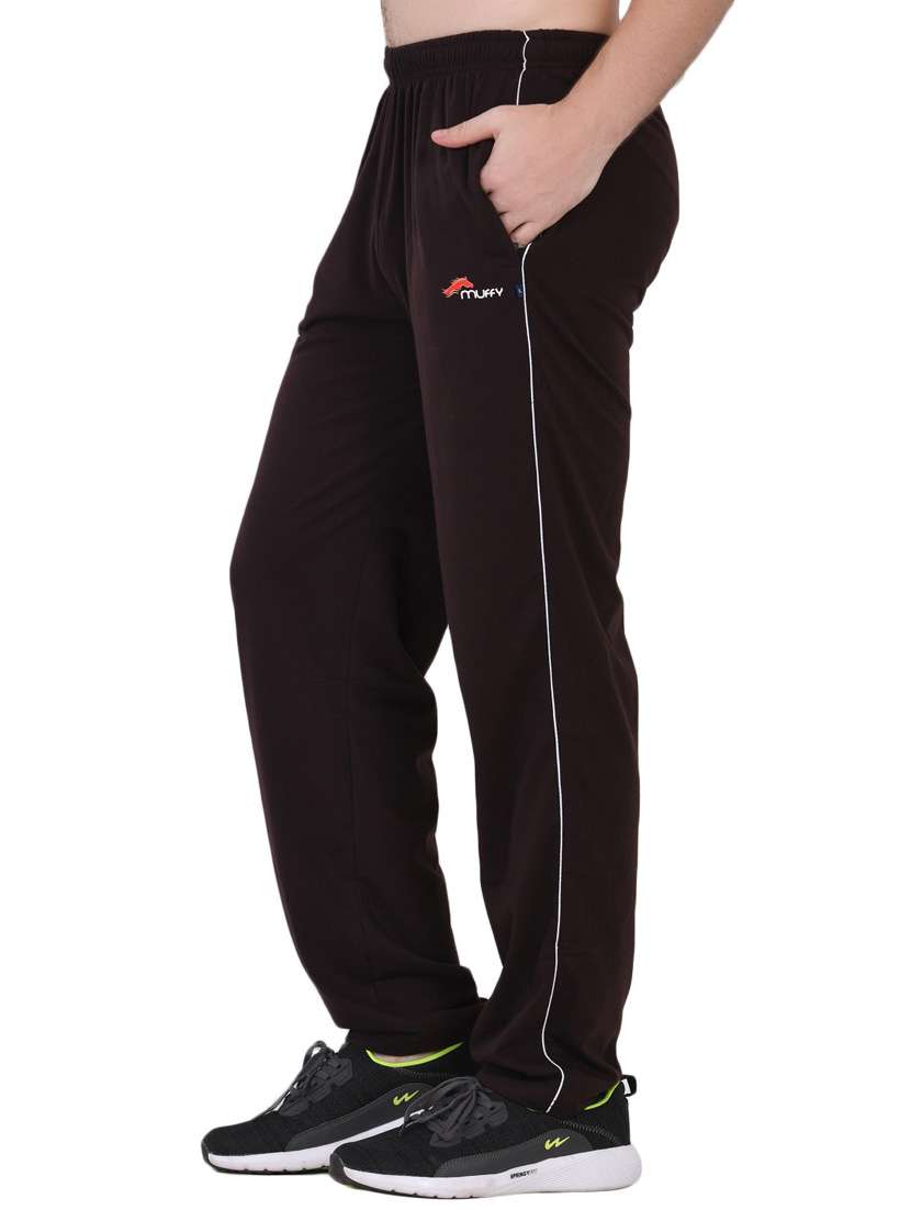 burgundy solid full length track pant
