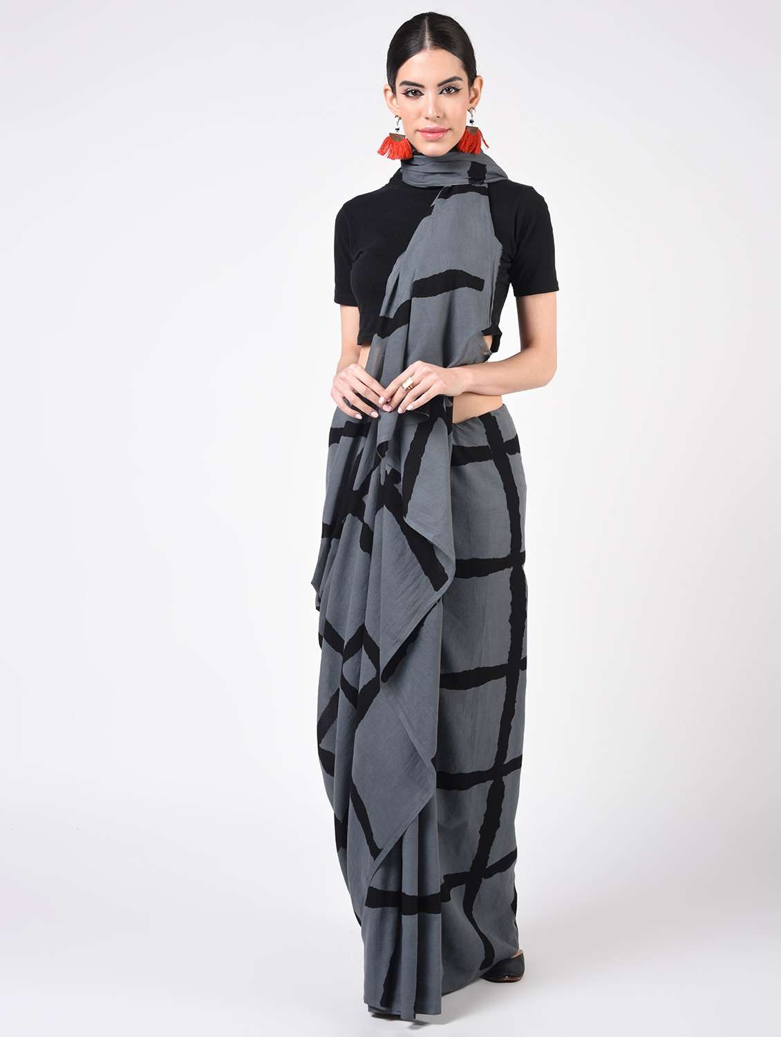 printed woven saree  with blouse